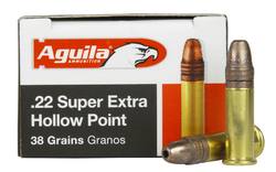 Buy Aguila 22LR Super Extra High Velocity 38gr Copper Plated Hollow Point 1280fps in NZ New Zealand.