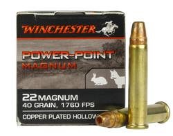 Buy Winchester 22Mag Power Point 40gr Copper Plated Hollow Point 1760fps *Choose Quantity* in NZ New Zealand.