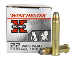 Buy Winchester 22Mag Super-X 40gr Jacketed Hollow Point 1910fps *Choose Quantity* in NZ New Zealand.