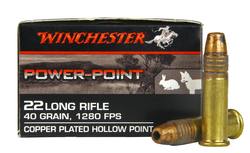 Buy Winchester 22LR Power Point 40gr Copper Plated Hollow Point 1265fps in NZ New Zealand.