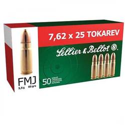 Buy Sellier & Bellot 7.62x25mm Tokarev 85gr Full Metal Jacket *20 Rounds in NZ New Zealand.