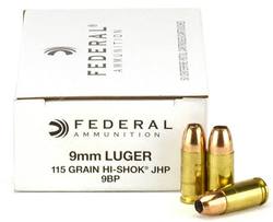 Buy Federal 9mm Hi-Shok 115gr Jacketed Hollow Point *50 Rounds in NZ New Zealand.