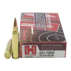 Buy Hornady 223 Superformance Match 75gr Hollow Point Boat Tail *20 Rounds in NZ New Zealand.