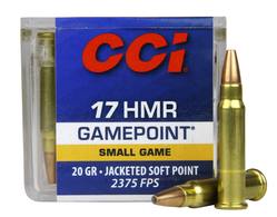 Buy CCI 17HMR Gamepoint 20gr Jacketed Soft Point 2375fps *Choose Quantity* in NZ New Zealand.