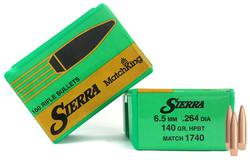 Buy Sierra Projectiles 6.5mm .264" 140gr MatchKing Hollow Point Boat Tail x100 in NZ New Zealand.