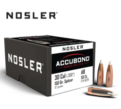 Buy Nosler Projectile 30cal 150gr AccuBond Boat Tail 50x in NZ New Zealand.