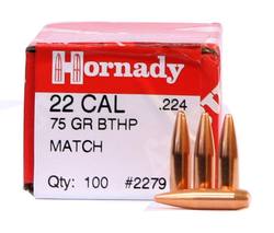 Buy Hornady Projectiles 22CAL .224 75GR BTHP Match in NZ New Zealand.