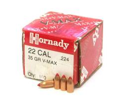 Buy Hornady Projectiles 22CAL .224" 35GR V-Max 100x in NZ New Zealand.