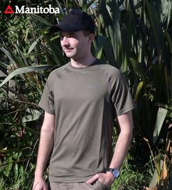 Buy Manitoba Pursuit Cool & Dry T-Shirt Olive *x2 Combo Deal in NZ New Zealand.