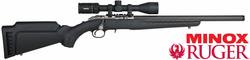 Buy 22 Ruger American Stainless 18" with Full Carbon Barrel, Silencer & Minox 4-12x40 in NZ New Zealand.