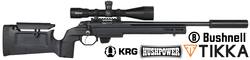 Buy 22 Tikka T1x MTR Blued with 4.5-30x50 Bushnell Scope, Hushpower Silencer & KRG Chassis in NZ New Zealand.