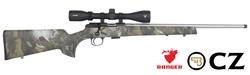 Buy 22 CZ 457 Stainless Camo 20" Threaded, Ranger 3-9x42 Scope in NZ New Zealand.