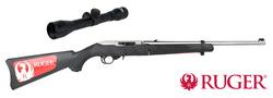 Buy 22 Ruger 10/22 Takedown Stainless Synthetic with Front Sight, 4x32 Scope in NZ New Zealand.