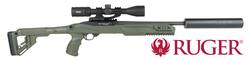 Buy 22LR Ruger 10/22 in Green FAB Chassis with Minox 4-12x40 & Hushpower Silencer in NZ New Zealand.
