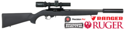 Buy 22 Ruger 10/22 with Hogue Stock, Carbon Barrel, Ranger 1-8x24i Scope, & Hushpower Silencer in NZ New Zealand.