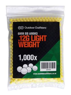 Buy Outdoor Outfitters 6mm .12g Lightwight BBs *Choose Size* in NZ New Zealand.