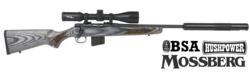Buy 223 Mossberg MVP Predator Fluted With BSA 2.5-15x50 Scope & Hushpower Silencer in NZ New Zealand.