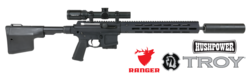 Buy Troy Defense Sport Ambidextrous Straight-Pull with Ranger 1-8x24i & Hushpower Silencer in NZ New Zealand.