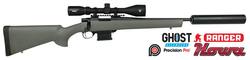 Buy 223 Howa 1500 MiniAction Green with Ranger 4-12x42 & Ghost Silencer in NZ New Zealand.