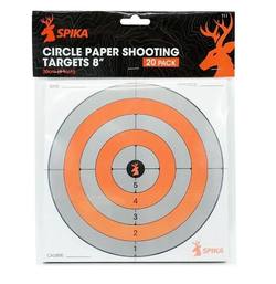 Buy Spika Paper Shooting Targets 8" 20 Pack in NZ New Zealand.