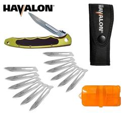 Buy Havalon Folding Knife Piranta-Torch Green Stainless Set in NZ New Zealand.