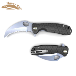 Buy Honey Badger Claw Serrated Flipper Knife Medium Black in NZ New Zealand.
