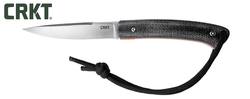 CRKT Biwa 7.7cm Fixed Blade Knife with Leather Sheath