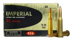 Buy CIL Imperial 22 Savage 70gr Soft Point 20 Rounds in NZ New Zealand.