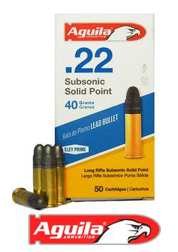 Buy Aguila 22LR Subsonic 40gr Round Lead Point 1025fps in NZ New Zealand.