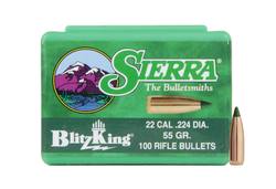 Buy Sierra Projectiles 22Cal (.224) 55gr BlitzKing Polymer Tip 100x in NZ New Zealand.