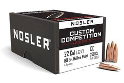 Buy Nosler Projectile 22 Competition 69gr Hollow Point Boat Tail x250 in NZ New Zealand.