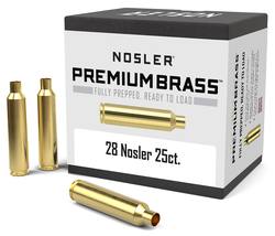 Buy Nosler Premium Brass 28 Nosler | 25 Cases in NZ New Zealand.