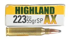 Buy Highland 223 55gr AX Soft Point 20 Round in NZ New Zealand.