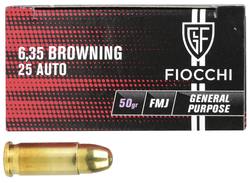 Buy Fiocchi 25-Auto Classic Line 50gr Full Metal Jacket | 50 Rounds in NZ New Zealand.