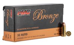 Buy PMC 32 Auto Bronze 71gr Full Metal Jacket *20 Rounds in NZ New Zealand.