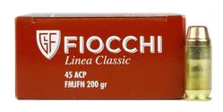 Buy Fiocchi 45 ACP Line Classic 200gr Full Metal Jacket Flat Nose *50 Rounds in NZ New Zealand.