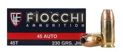 Buy Fiocchi 45 ACP Shooting Dynamics 230gr Jacketed Hollow Point Flat Base *50 Rounds in NZ New Zealand.