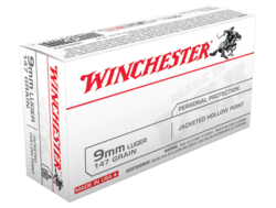Buy Winchester 9mm 147gr Jacketed Hollow Point *50 Rounds in NZ New Zealand.