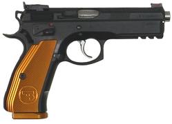 Buy 9mm Luger CZ 75 SP-01 Orange Blued Synthetic in NZ New Zealand.