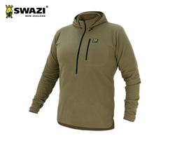 Buy Swazi Brocco Hooded Long Sleeve Fleece Shirt Tussock in NZ New Zealand.