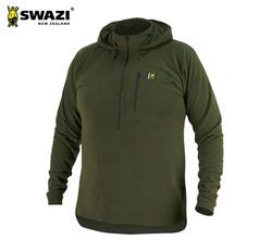 Buy Swazi Brocco Hooded Long Sleeve Fleece Shirt Olive in NZ New Zealand.