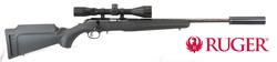 Buy 17HMR Ruger American Blued Synthetic 22" With Scope and Suppressor in NZ New Zealand.