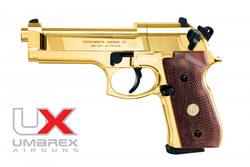 Buy Umarex Beretta M92F Gold Wood Grips .177 Co2 *SALES RESTRICTED TO AIR GUN CLUB MEMBERS in NZ New Zealand.