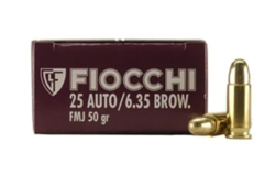 Buy Fiocchi 25ACP  Shooting Dynamics 50gr Full Metal Jacket 760fps in NZ New Zealand.